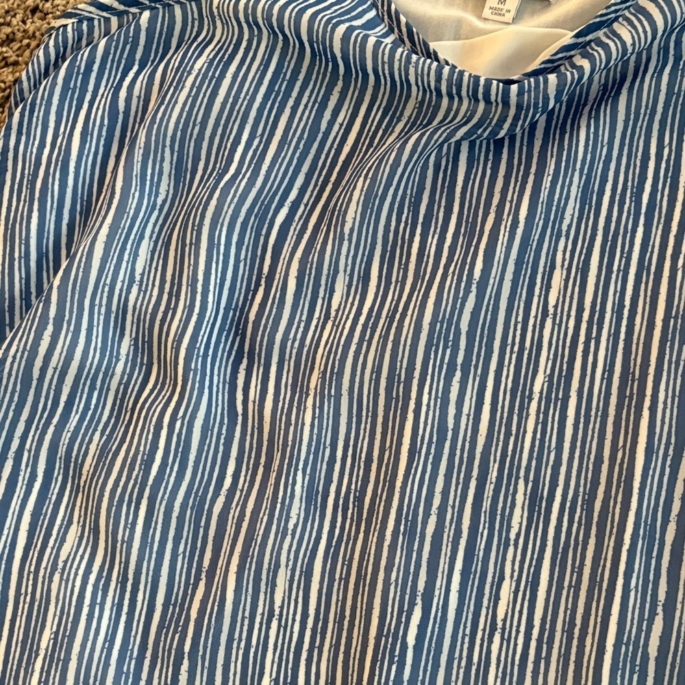 Mud Pie Blue and White Striped Chiffon Dress - Picture 3 of 8